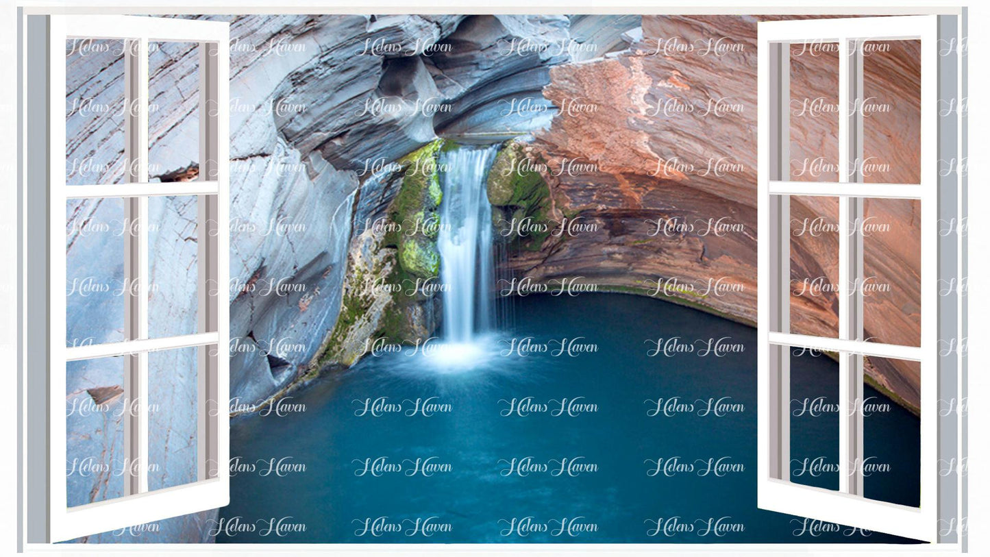 A waterfall set in a centuries old cave