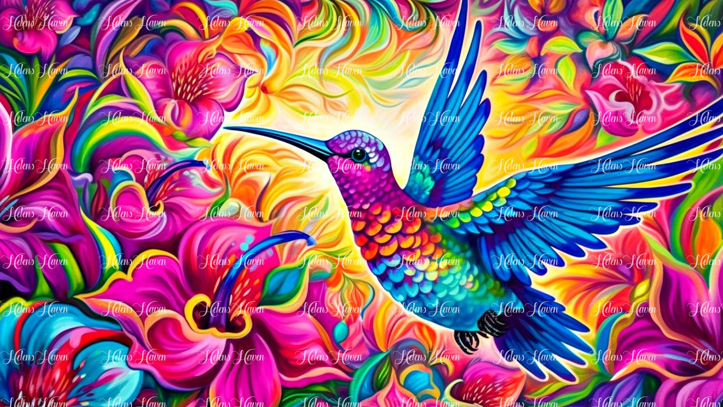 Landscape neon Hummingbird