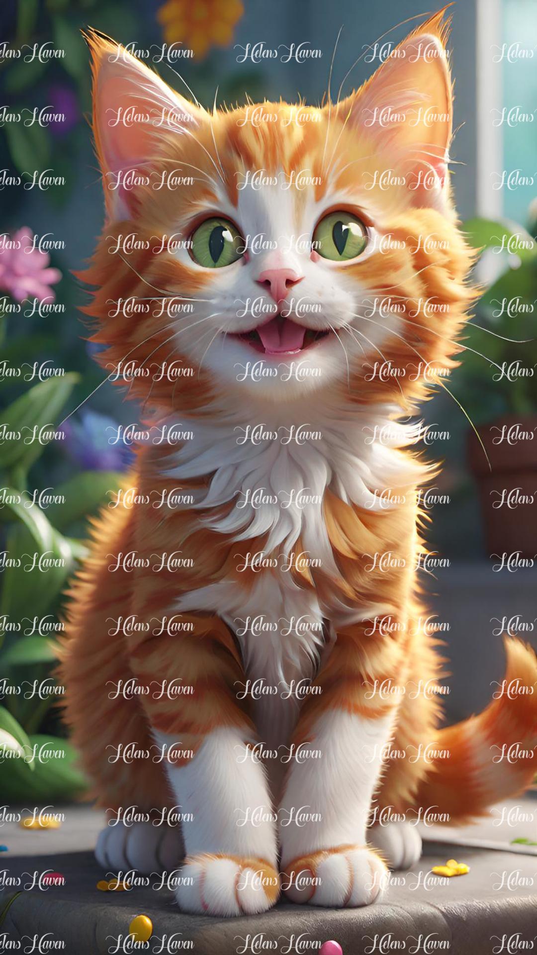 Playful ginger kitty