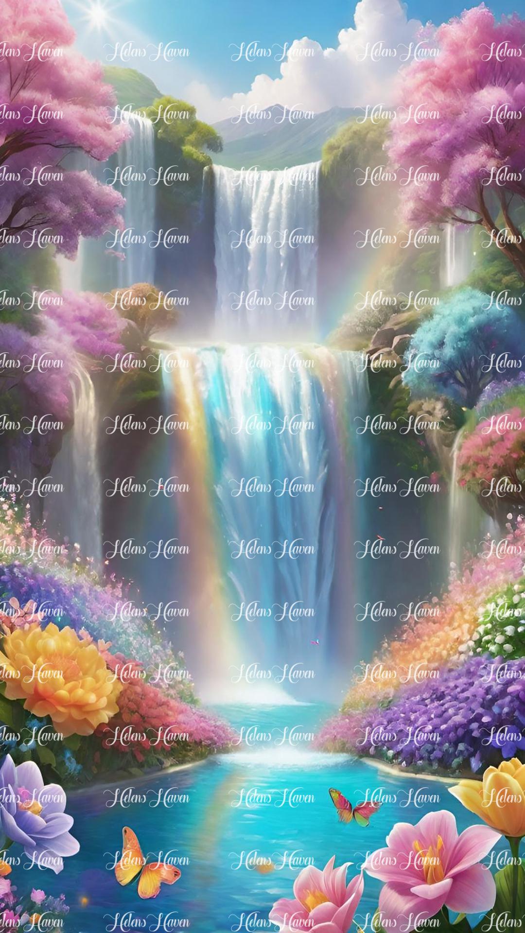 Colourful waterfall