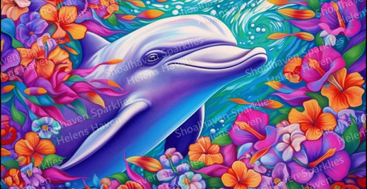 SQUARE Neon Dolphin