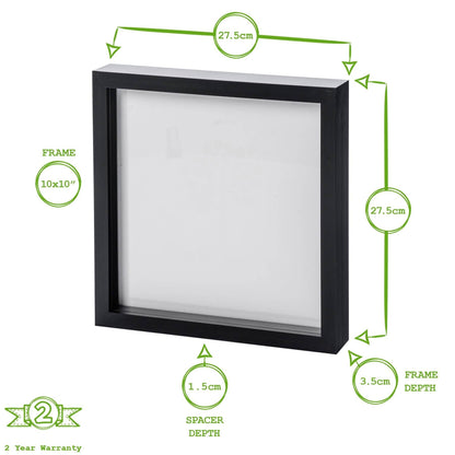 10" x 10" 3D Box Photo Frame - White - by Nicola Spring