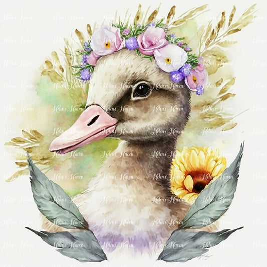 Duck in Flowers