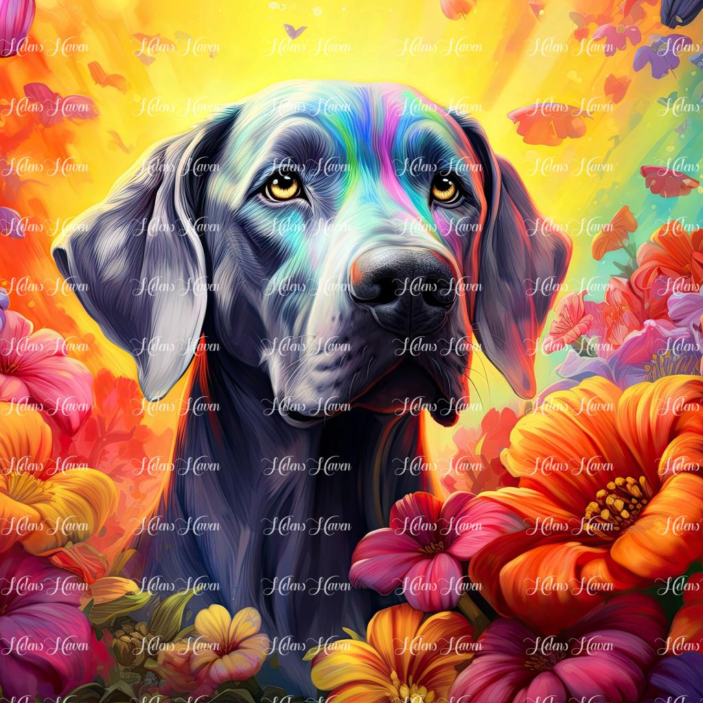 Mighty great dane in flowers