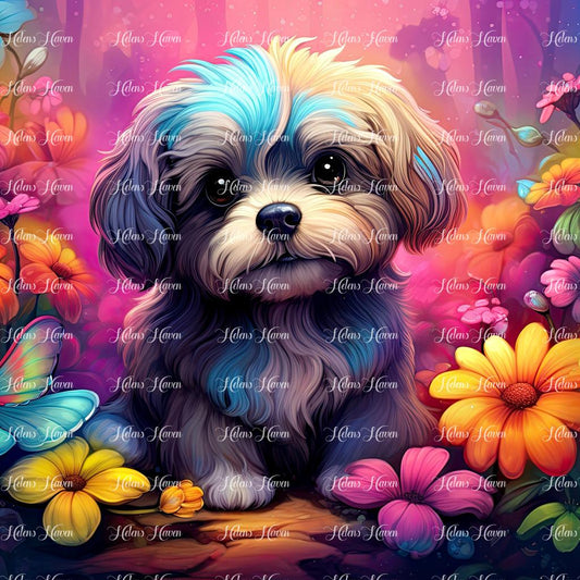 Shih Tzu in flowers