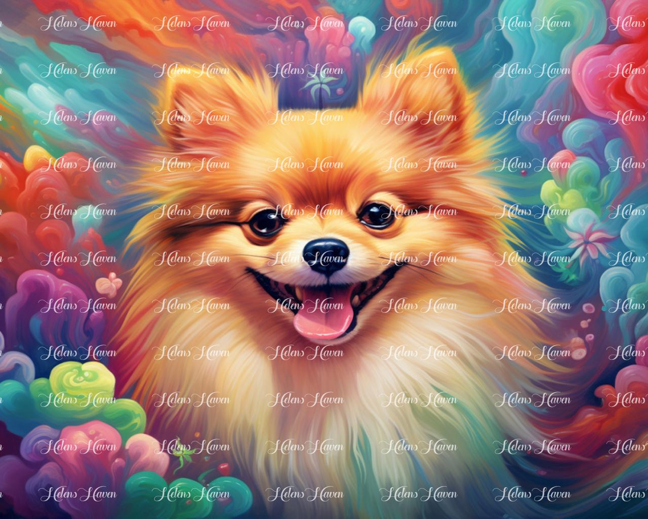 Cute vibrant fluffy Pomeranian 