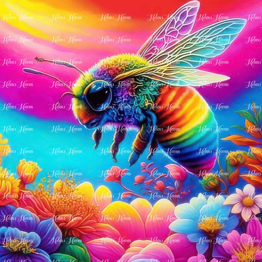 Colourful bee flying