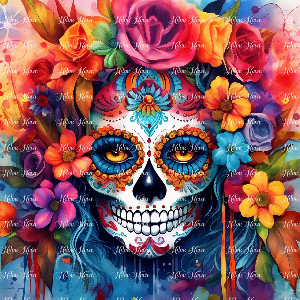 Sugar Skull artfully painted