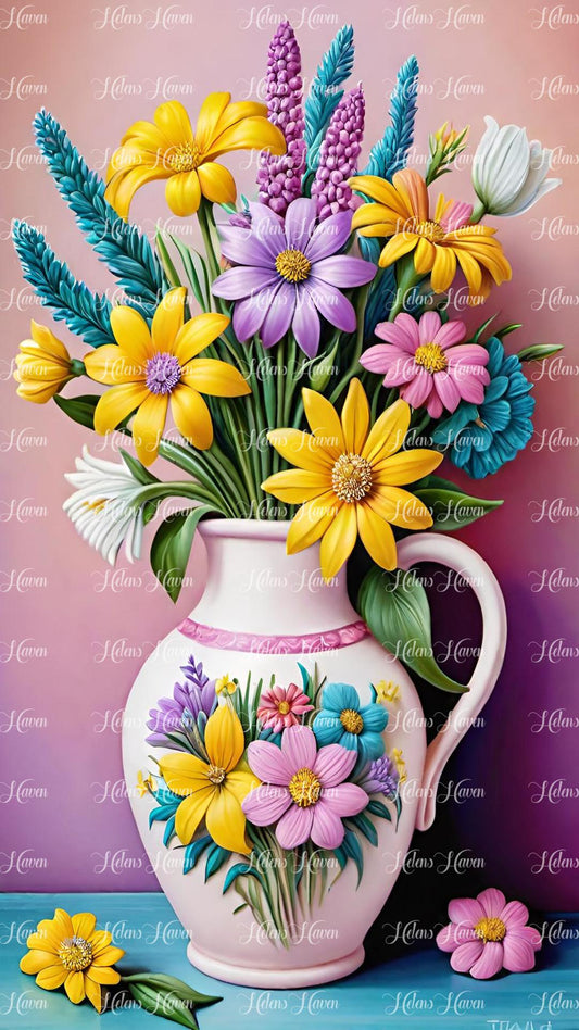 Wildflowers in a white jug
