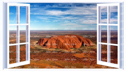 A view of Uluru taken from the sky