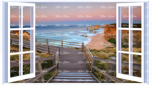 A view from the stairs that lead to a viewing platform of the Apostles in Victoria, Australia