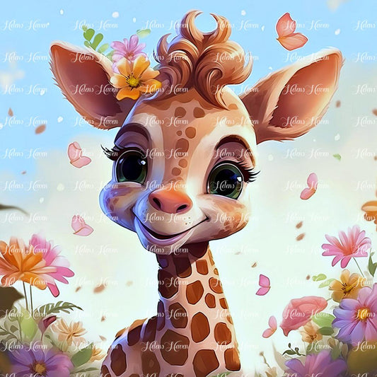 Smiling baby giraffe