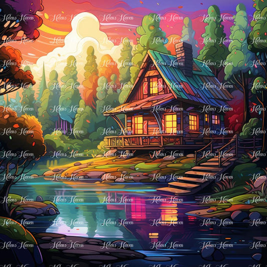 Cottage beside a placid lake