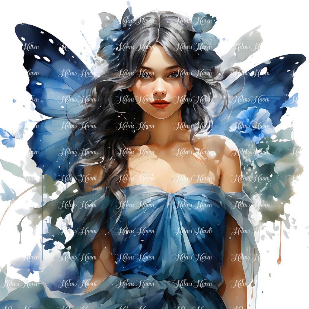 Winter Blue butterfly fairy