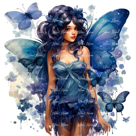 Blue butterfly fairy