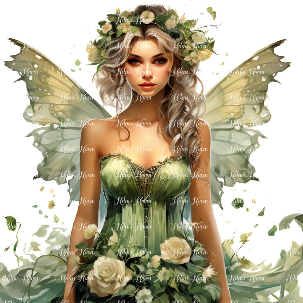 Green garden fairy