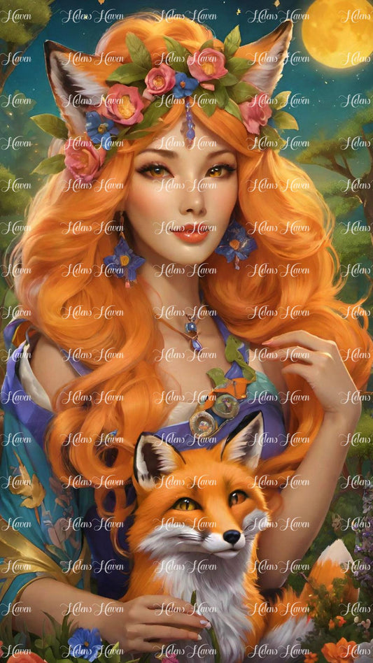 the queen of the foxes reigns supreme, her regal presence commanding respect from all who dwell in her domain