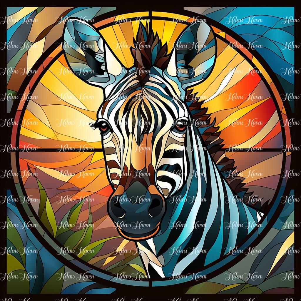 A zebra stands silhouetted against the backdrop of a radiant sunset, its sleek form depicted amidst warm hues of orange, gold, and crimson.