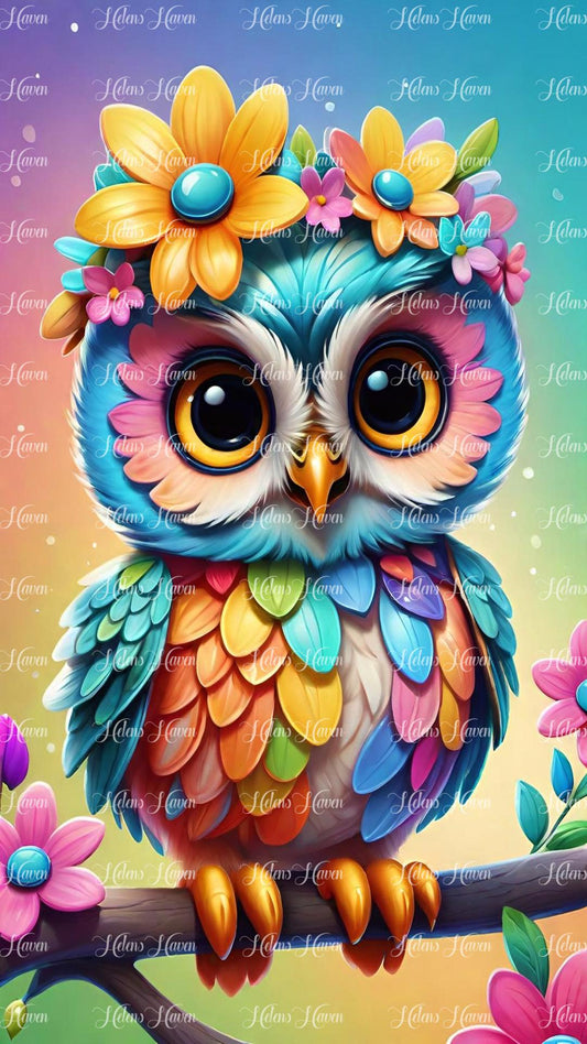 Cute and colourful owl