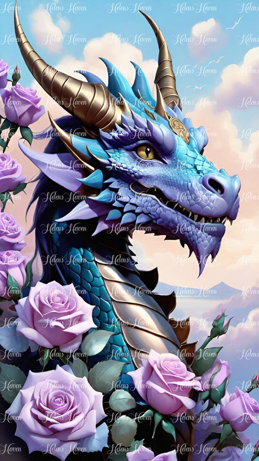 Blue flower dragon