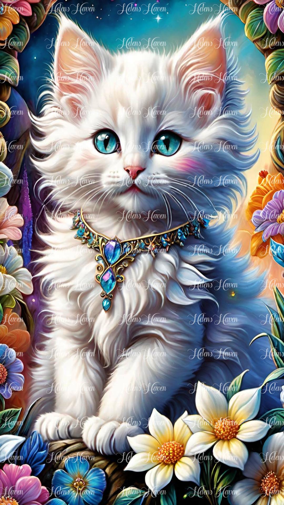 Long-Haired White Kitten