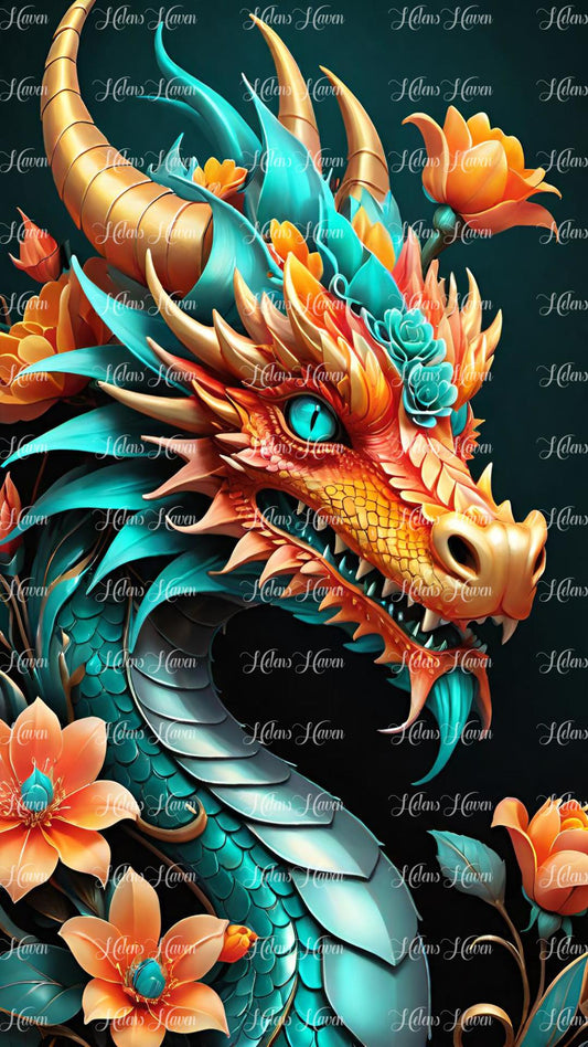 Teal & Orange Dragon