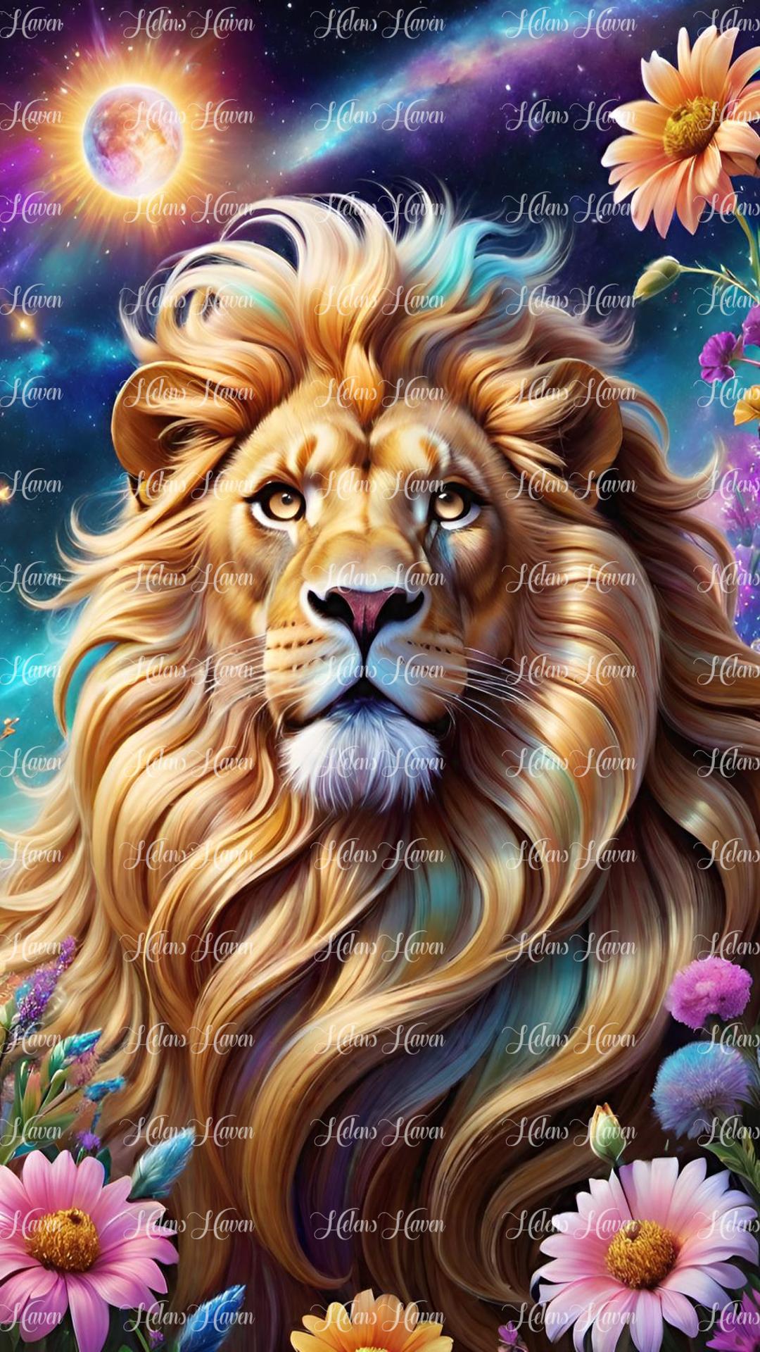 Galaxy Flower Lion