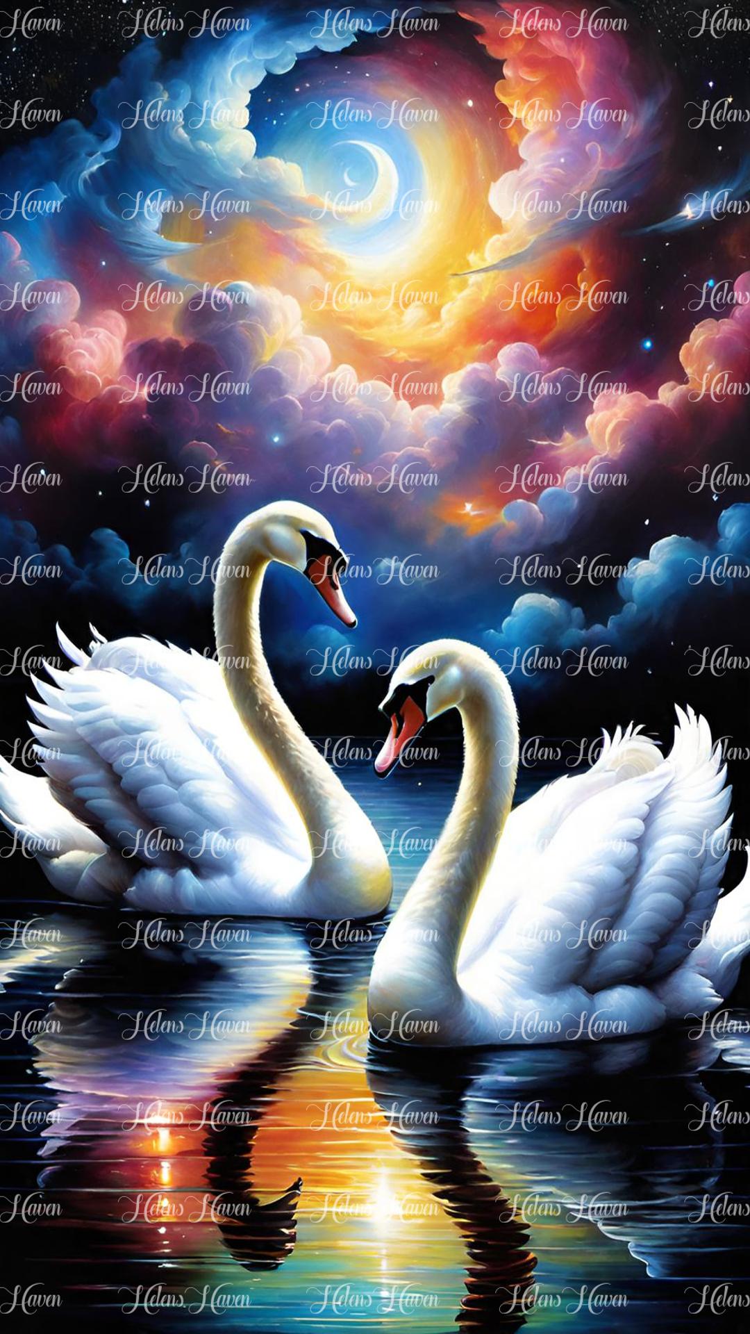 Moon Lake Swans