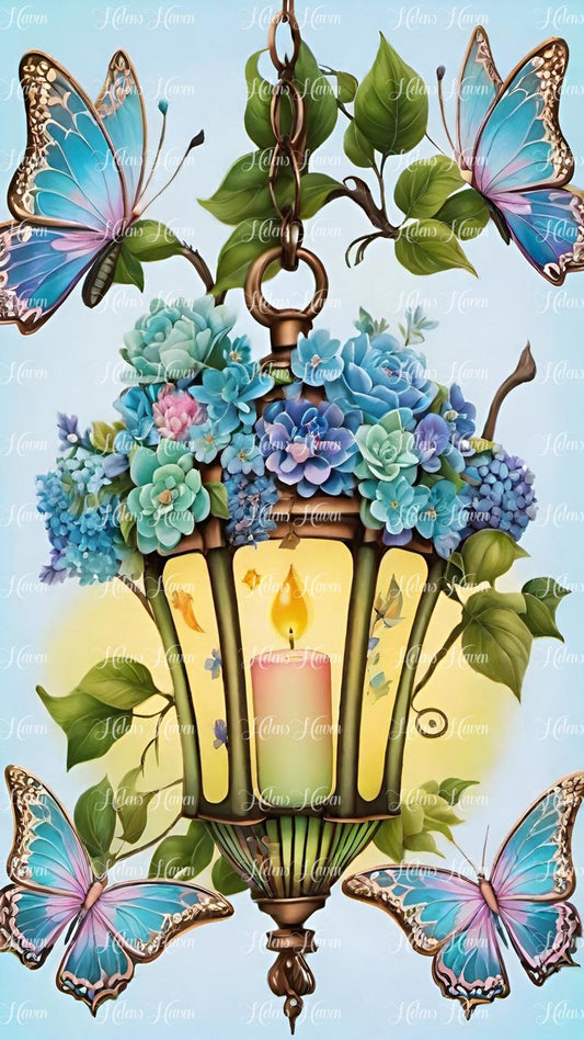 Blue Flower Lantern