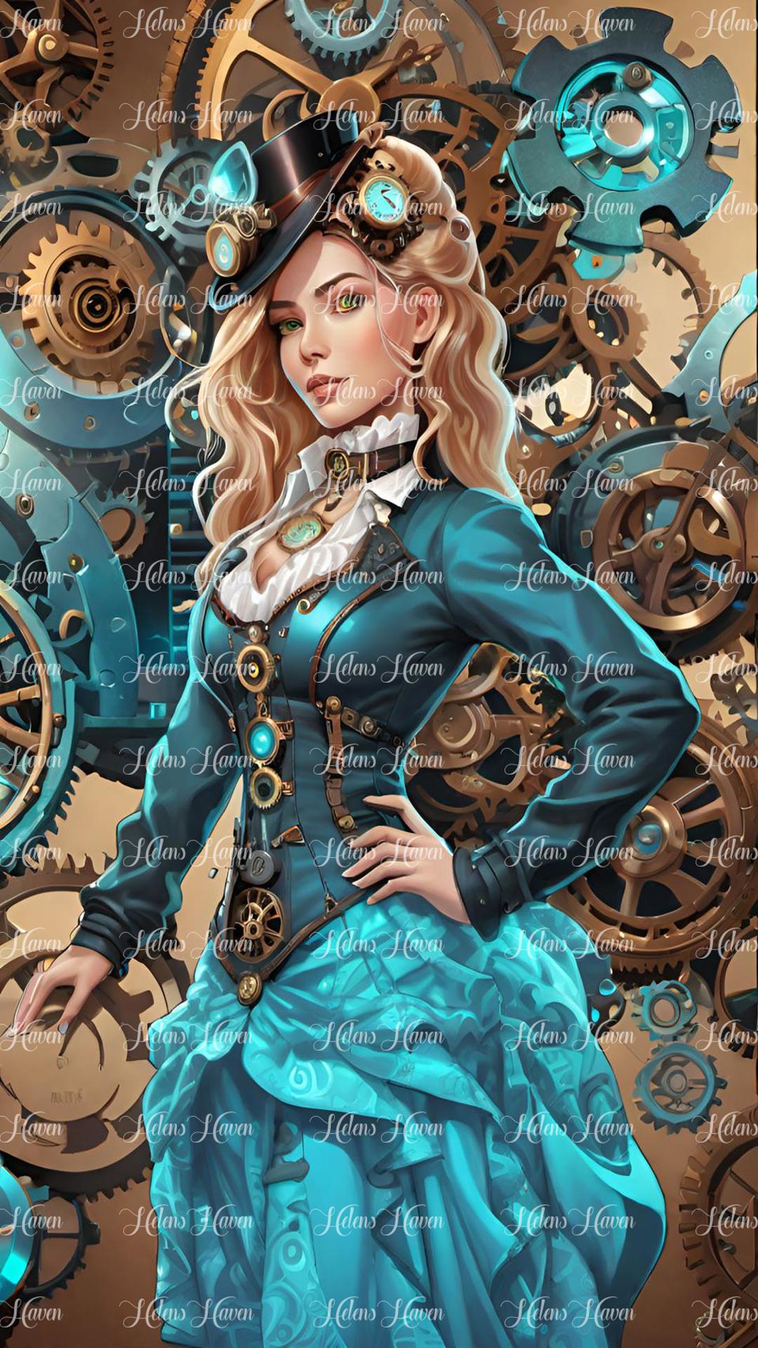 Teal Steampunk Lady