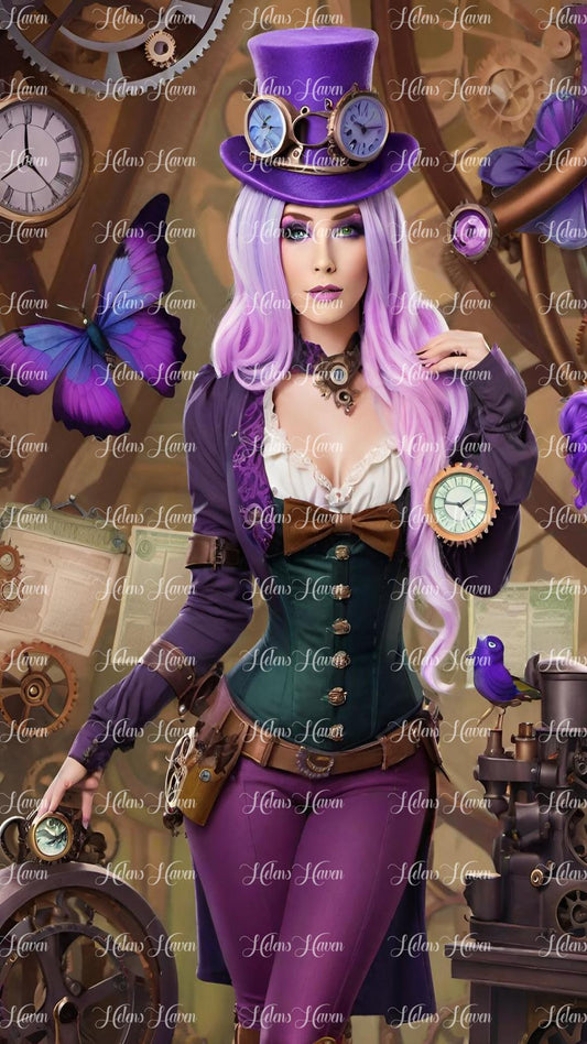 Purple Steampunk Lady