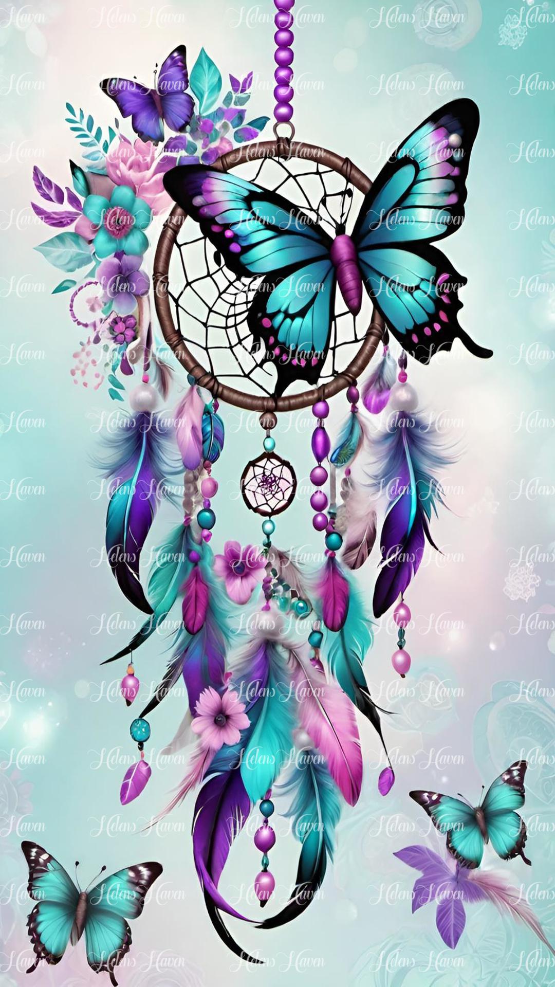 Teal Butterfly Dreamcatcher