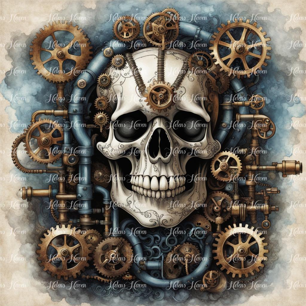 Brass Steampunk Skull