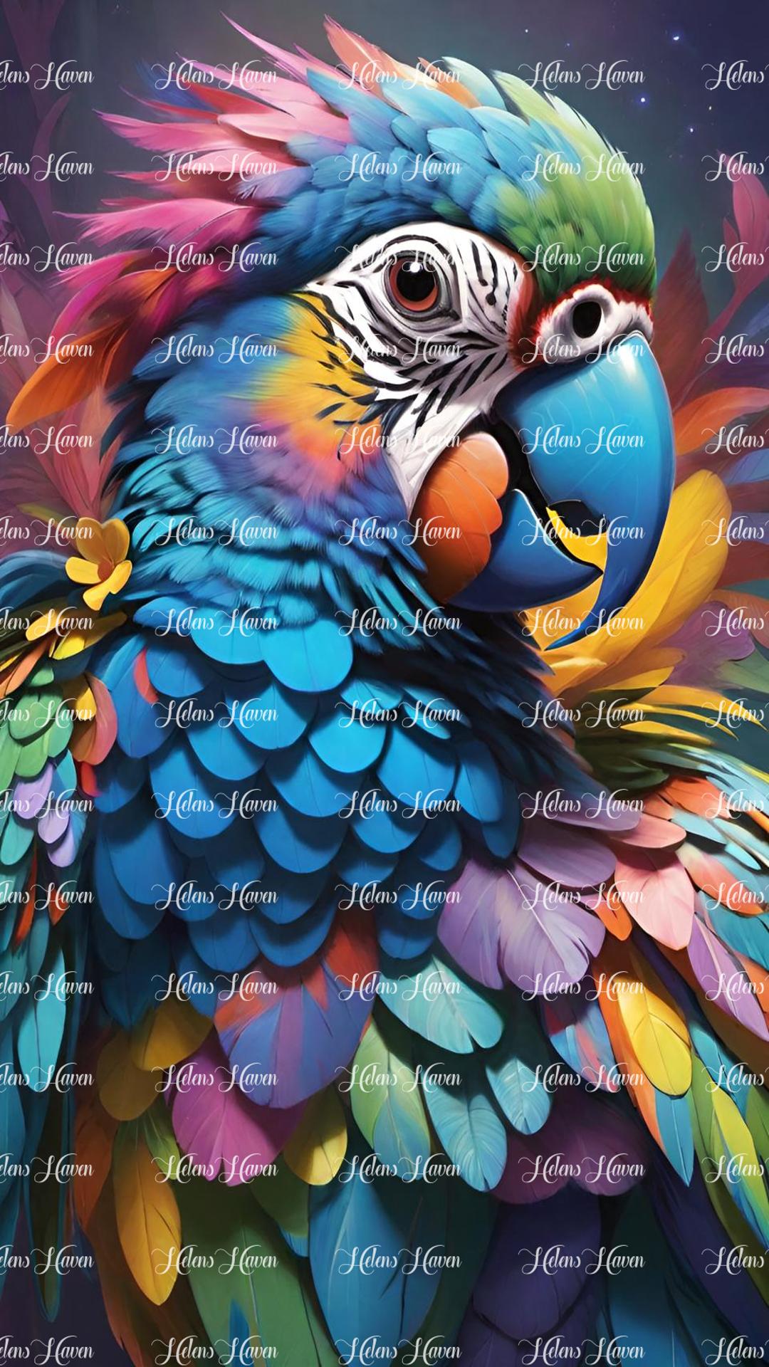 Colourful parrot closeup