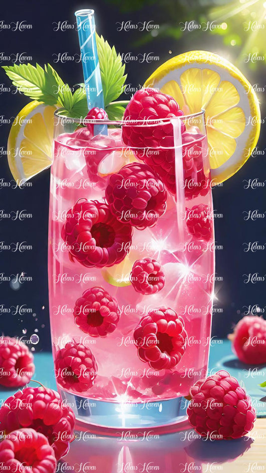 Iced raspberry drink