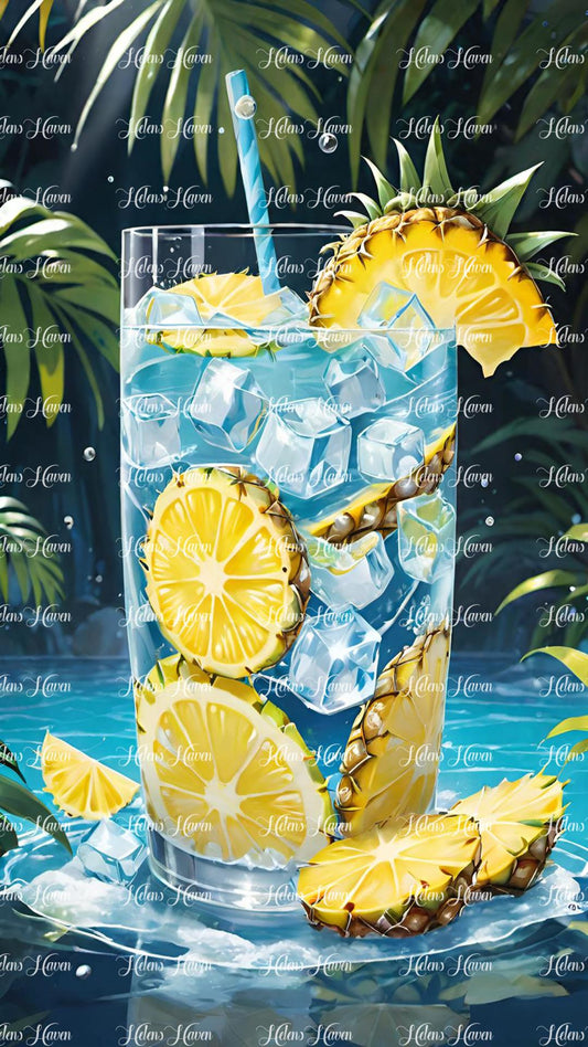 Iced pineapple drink
