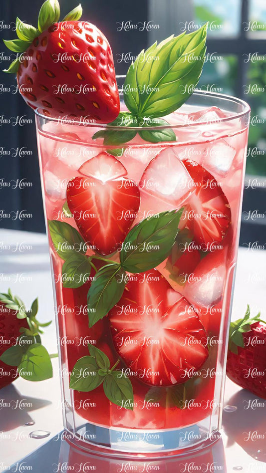 Iced strawberry drink