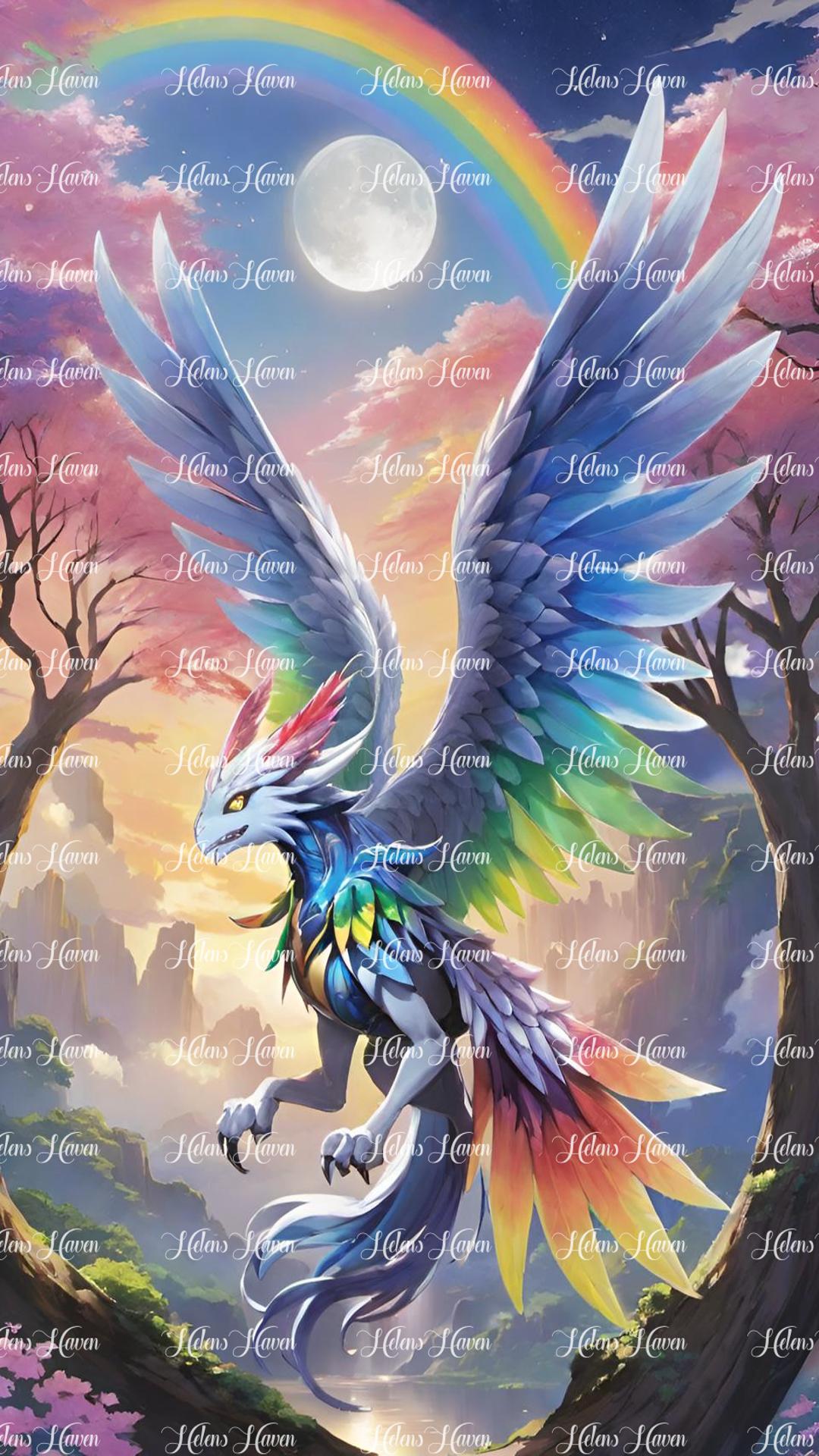 A rainbow Griffon bird