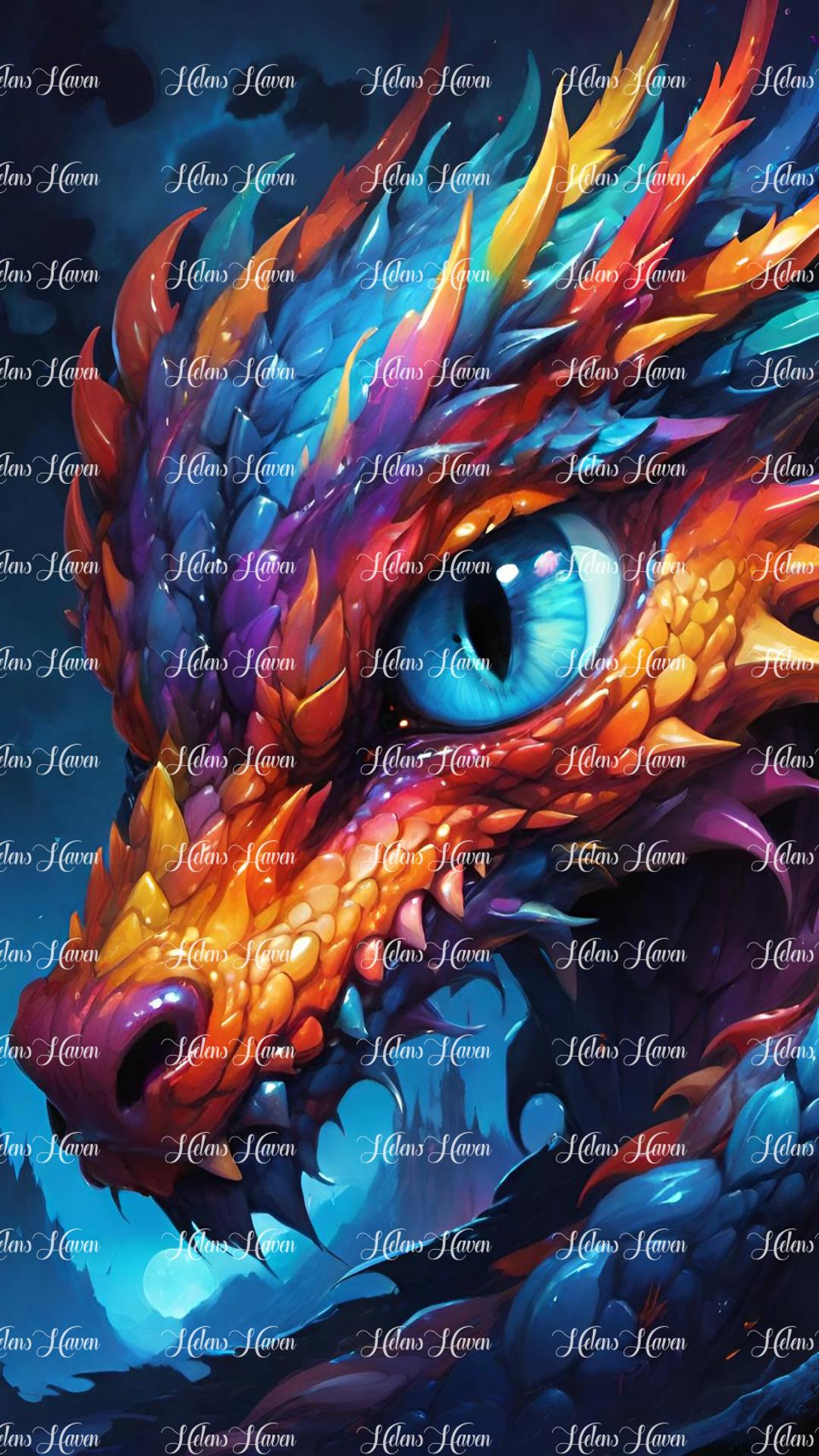 Staring dragon closeup