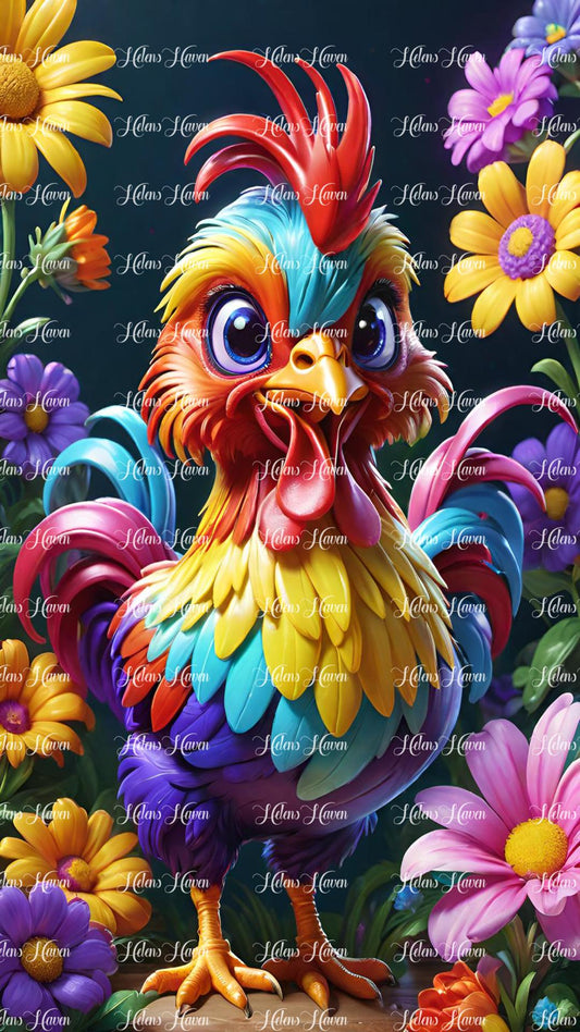 Colourful baby Rooster