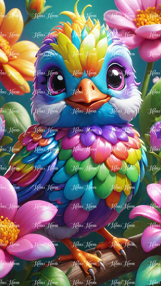 Colourful owl baby