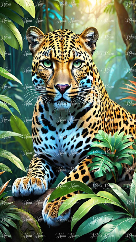 Stunning Jaguar close up in a forest