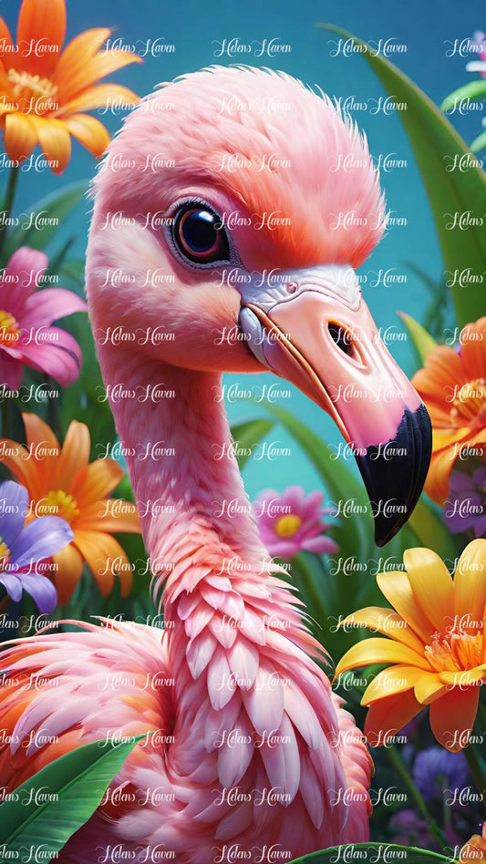 Cute baby flamingo