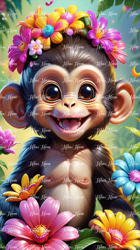 Cute happy baby chimp