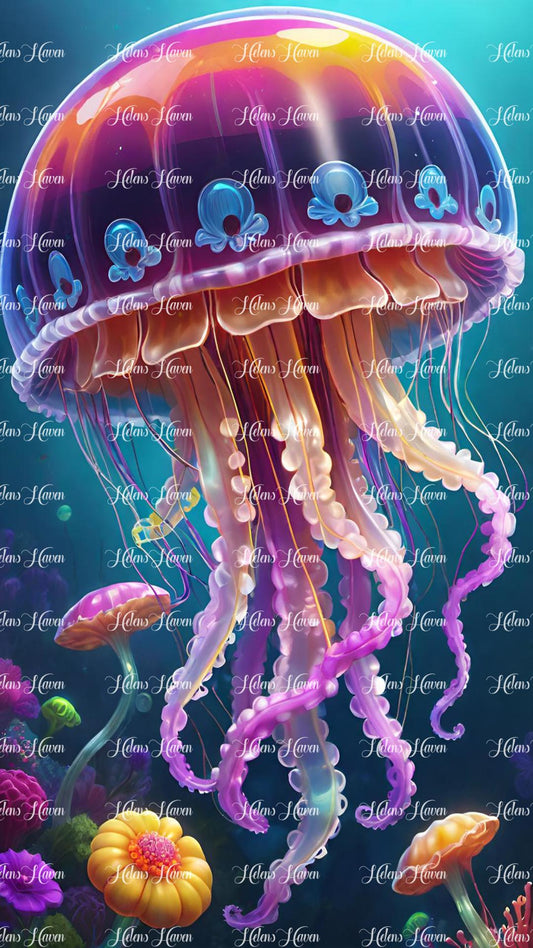 Purple floating jellyfish