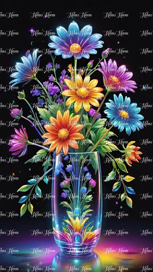 Glorious glass vase of flowers