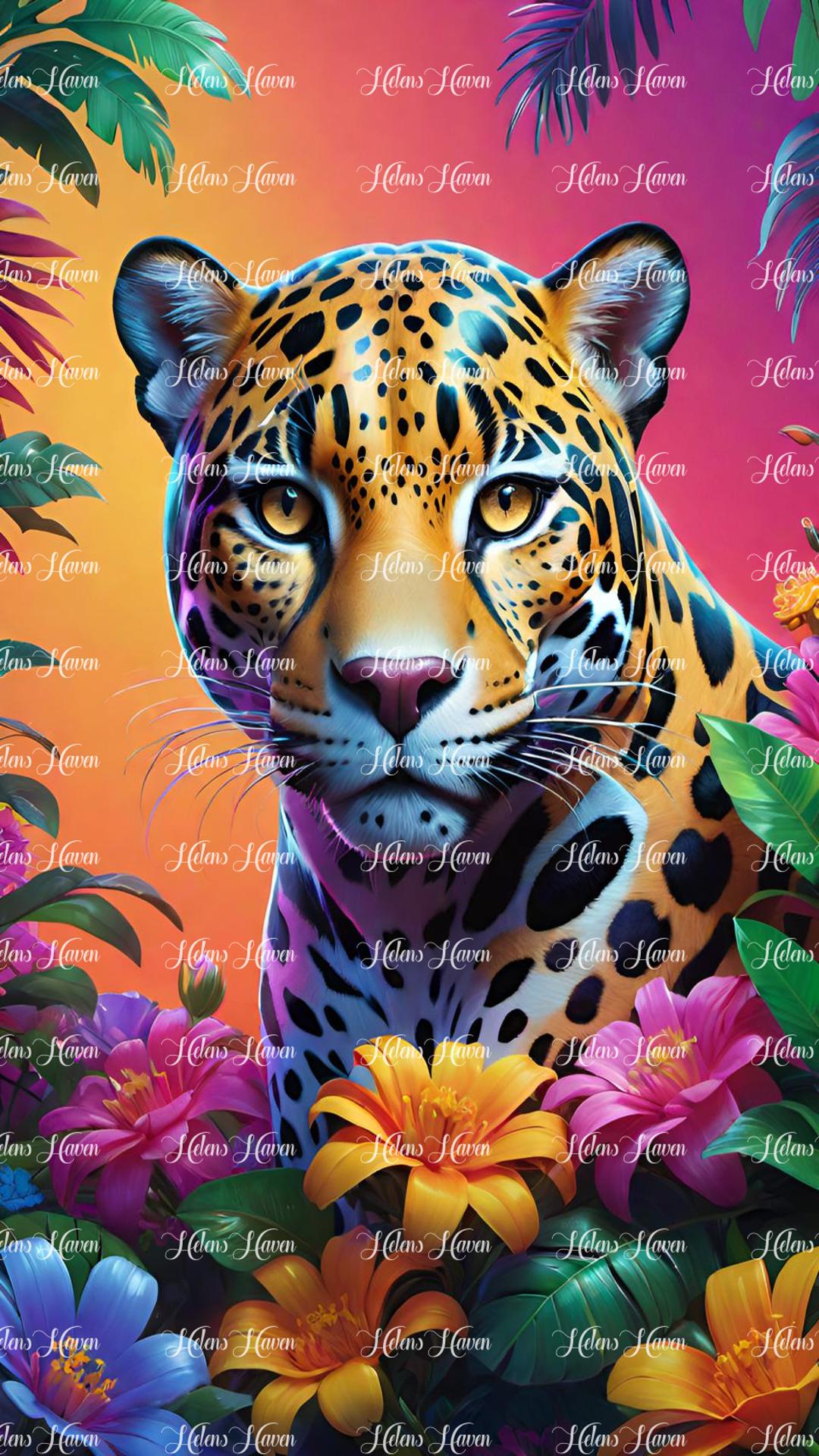 Stunning jaguar staring