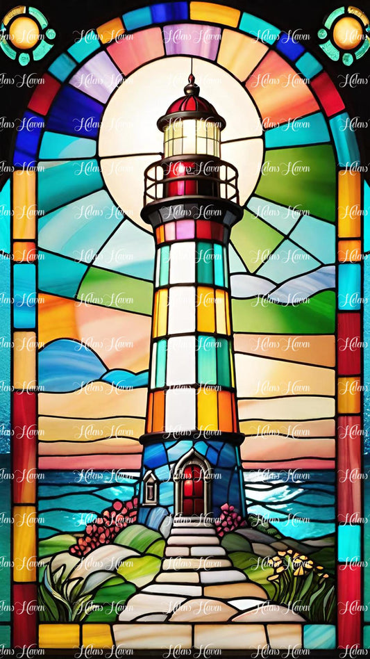 Stained glass lighthouse