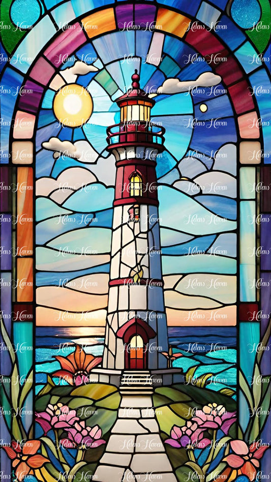 Lighthouse made of stained glass