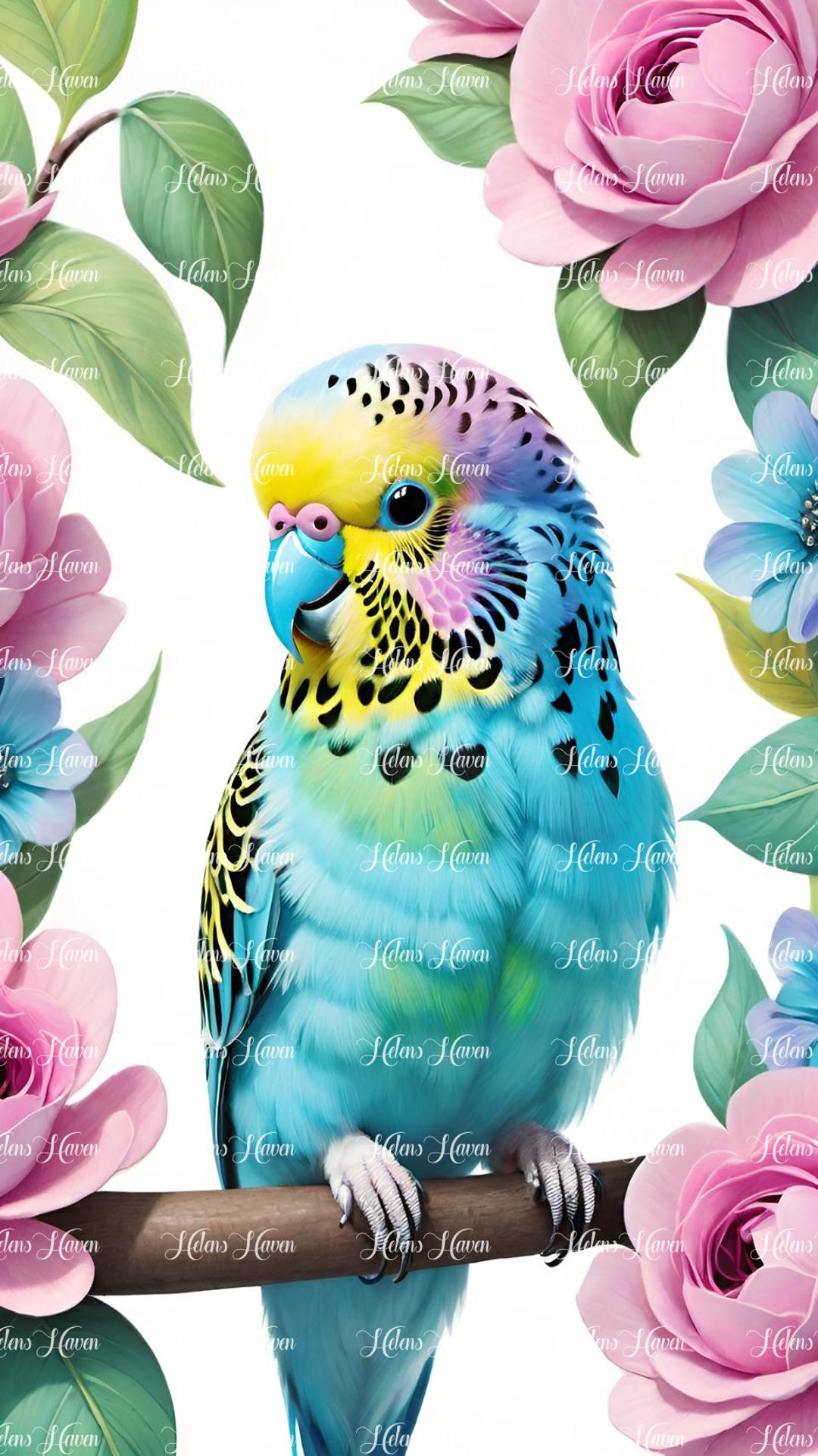 Stunning blue budgie